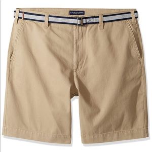 US Polo Assn Flat Front Shorts Beige W48 NWOT